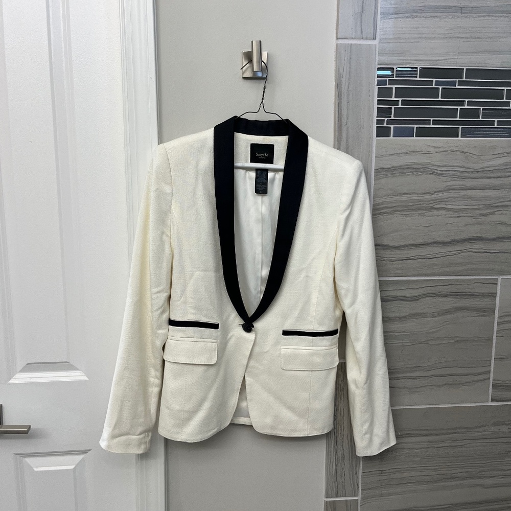 Smythe White Blazer with Black Accents